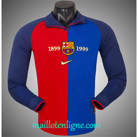 Thai Maillot Retro Barcelone Domicile Manche Longue 1998-00 ligne 120415