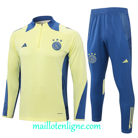 Thai Maillot Ensemble Ajax Survetement jaune clair 2024 2025 ligne 120506