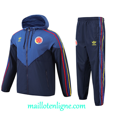Thai Maillot Ensemble Colombie Coupe vent Bleu 2024 2025 ligne 120669