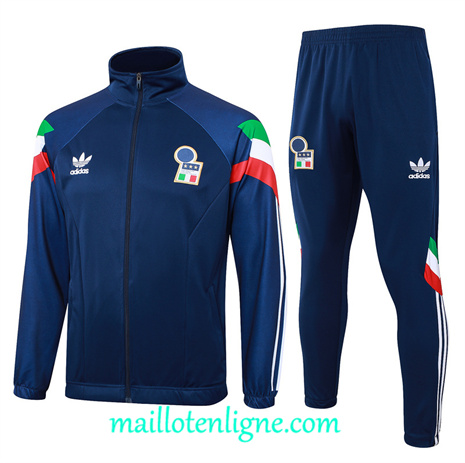 Thai Maillot Ensemble Italie Veste Survetement Bleu marine 2024 2025 ligne 120679
