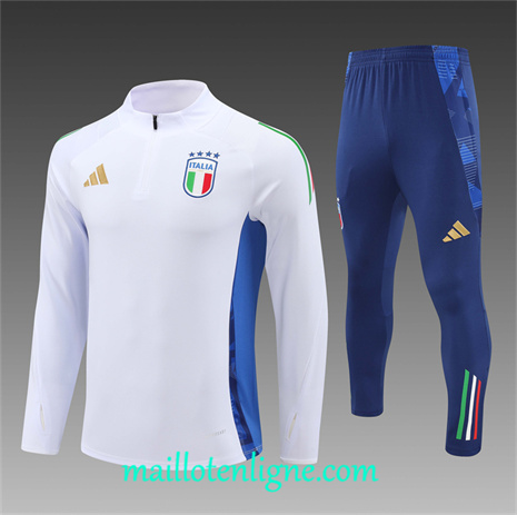 Thai Maillot Ensemble Italie Survetement Blanc 2024 2025 ligne 120682