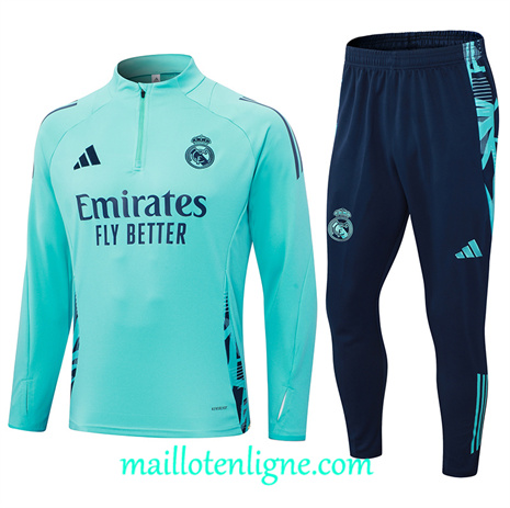 Thai Maillot Ensemble Real Madrid Enfant Survetement Bleu 2024 2025 ligne 120795