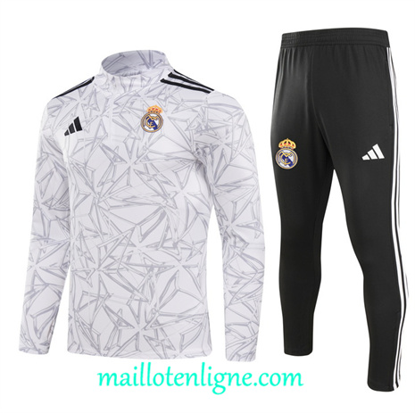 Thai Maillot Ensemble Real Madrid Enfant Survetement Blanc 2024 2025 ligne 120797