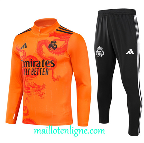 Thai Maillot Ensemble Real Madrid Enfant Survetement Orange 2024 2025 ligne 120798