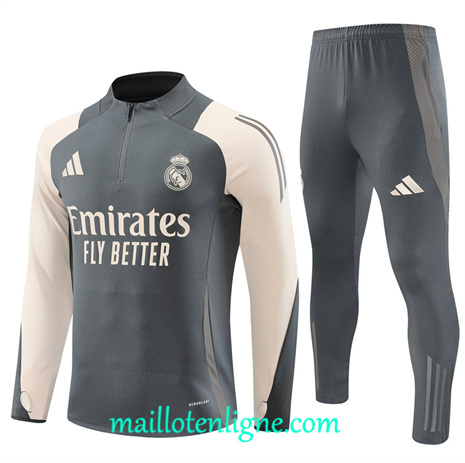 Thai Maillot Ensemble Real Madrid Enfant Survetement gris foncé 2024 2025 ligne 120800