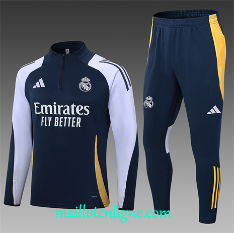 Thai Maillot Ensemble Real Madrid Enfant Survetement Bleu marine 2024 2025 ligne 120803