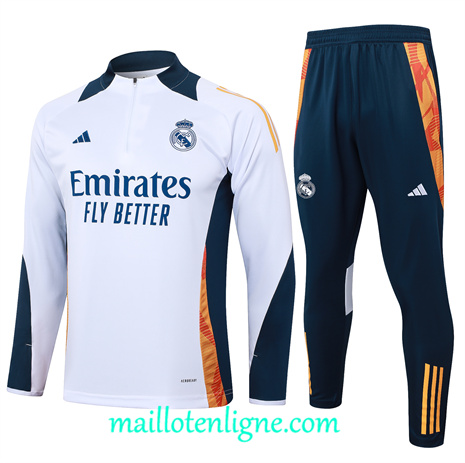 Thai Maillot Ensemble Real Madrid Enfant Survetement Blanc 2024 2025 ligne 120806