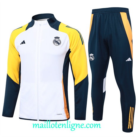 Thai Maillot Ensemble Real Madrid Enfant Veste Survetement Blanc 2024 2025 ligne 120815