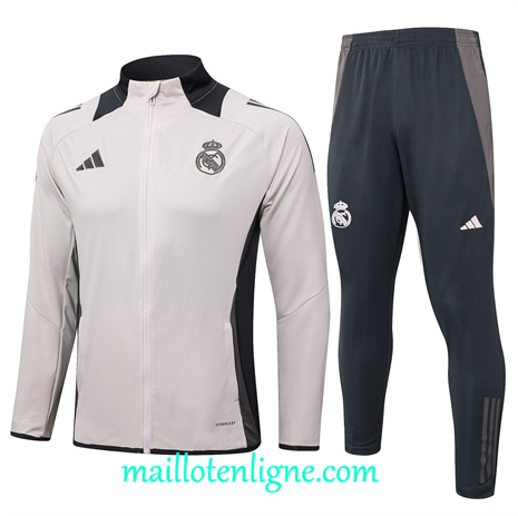 Thai Maillot Ensemble Real Madrid Enfant Veste Survetement Gris 2024 2025 ligne 120817
