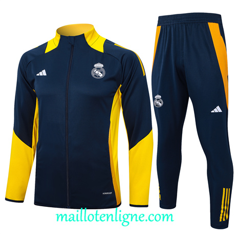 Thai Maillot Ensemble Real Madrid Enfant Veste Survetement Bleu marine 2024 2025 ligne 120821