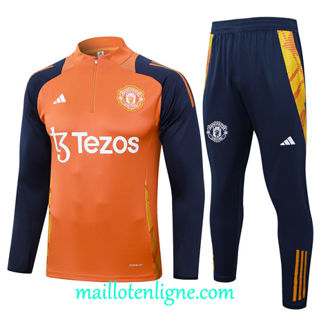 Thai Maillot Ensemble Manchester United Enfant Survetement Orange 2024 2025 ligne 120903