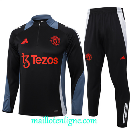 Thai Maillot Ensemble Manchester United Enfant Survetement noir 2024 2025 ligne 120905