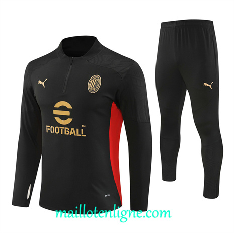 Thai Maillot Ensemble AC Milan Enfant Survetement noir 2024 2025 ligne 120908