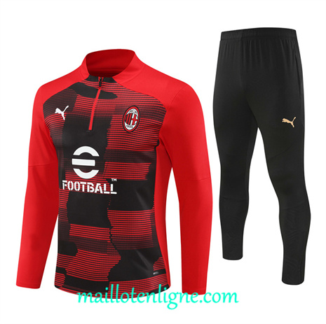 Thai Maillot Ensemble AC Milan Enfant Survetement rouge 2024 2025 ligne 120909