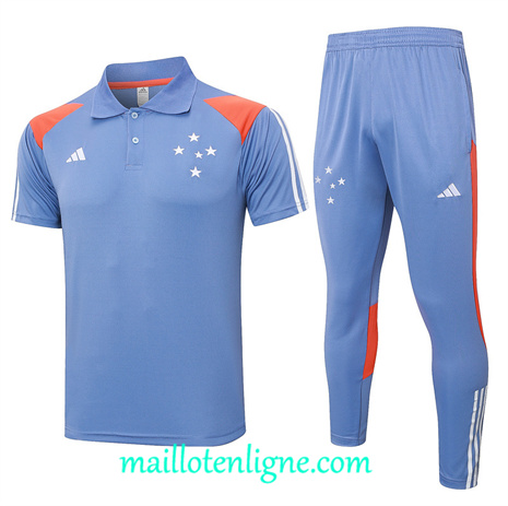 Thai Maillot Ensemble Cruzeiro Polo Training Gris 2024 2025 ligne 120923