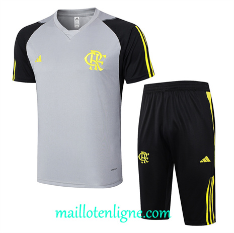 Thai Maillot Ensemble Flamengo + Short Training gris clair 2024 2025 ligne 120925