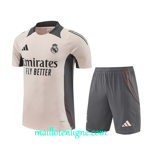 Thai Maillot Ensemble Real Madrid + Short Training abricot 2024 2025 ligne 120969