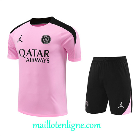 Thai Maillot Ensemble Paris Saint-Germain + Short Training rose 2024 2025 ligne 120983