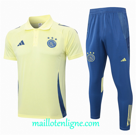 Thai Maillot Ensemble Paris Saint-Germain Polo Training jaune clair 2024 2025 ligne 120991