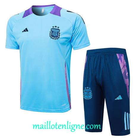 Thai Maillot Ensemble Argentine + Short Training Bleu 2024 2025 ligne 120995