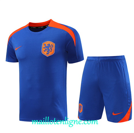 Thai Maillot Ensemble Pays-Bas + Short Training Bleu 2024 2025 ligne 121017