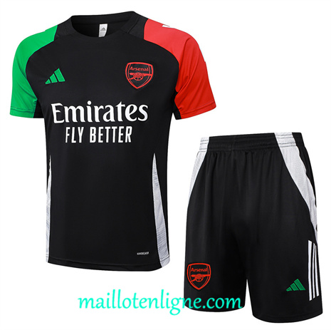Thai Maillot Ensemble Arsenal + Short Training noir 2024 2025 ligne 121024
