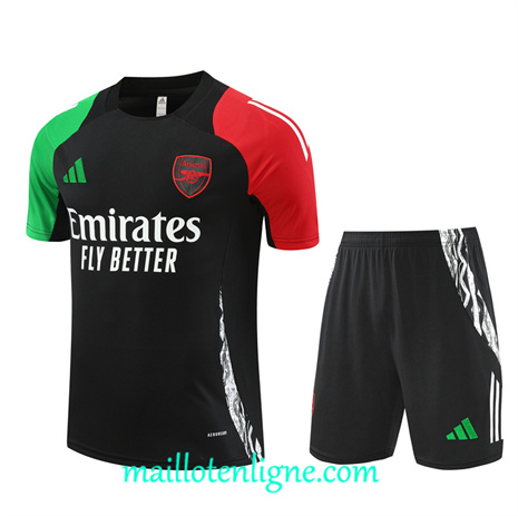 Thai Maillot Ensemble Arsenal + Short Training noir 2024 2025 ligne 121026