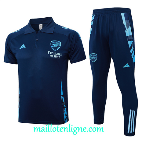 Thai Maillot Ensemble Arsenal Polo Training Bleu marine 2024 2025 ligne 121031