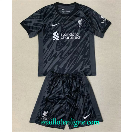 Thai Maillot Liverpool Enfant Gardien de but Gris/Noir 2024 2025 ligne 4152