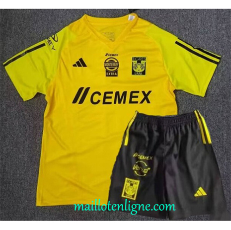 Thai Maillot Tigres UANL Enfant Jaune 2024 2025 ligne 4174