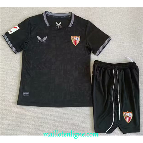 Thai Maillot Sevilla Enfant Gardien de but Noir 2023 2024 ligne 4245