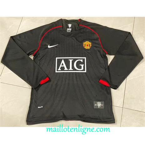 Thai Maillot Retro Manchester United Manche Longue Noir 2007-08 ligne 4398