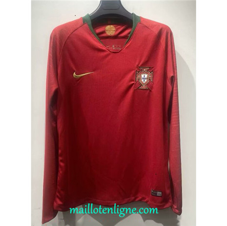 Thai Maillot Retro Portugal Domicile Manche Longue 2018 ligne 4424