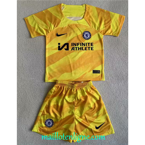 Thai Maillot Chelsea Enfant Gardien de but Jaune 2023 2024 ligne 4658