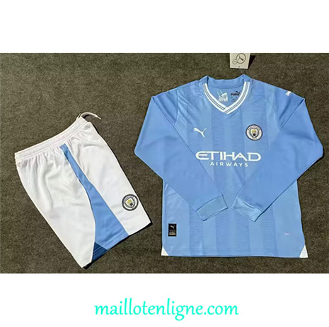 Thai Maillot Manchester City Enfant Domicile Manche Longue 2023 2024 ligne 4685