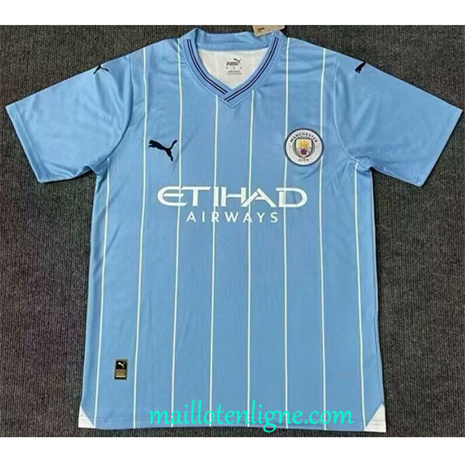 Thai Maillot Manchester City Bleu 2024 2025 ligne 4689