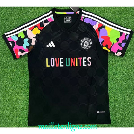 Thai Maillot Manchester United pre-match Training Noir 2023 2024 ligne 4699