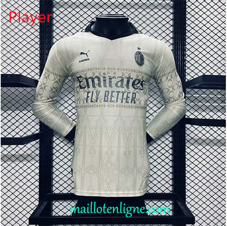 Thai Maillot Player AC Milan Special Manche Longue Blanc 2024 2025 ligne 4716