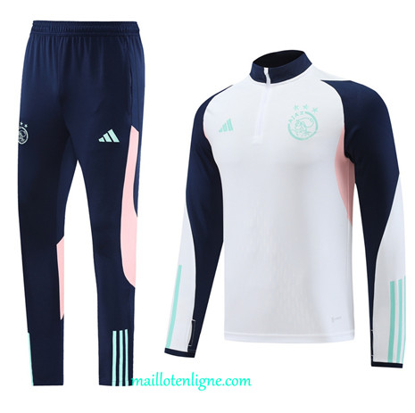 Thai Maillot Ensemble Ajax Survetement Blanc 2024 2025 ligne 4775