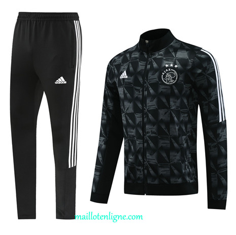 Thai Maillot Ensemble Ajax Veste Survetement noir 2024 2025 ligne 4777