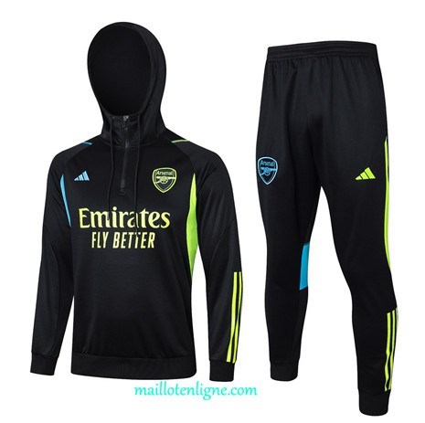 Thai Maillot Ensemble Arsenal Survetement à capuche noir 2024 2025 ligne 4783