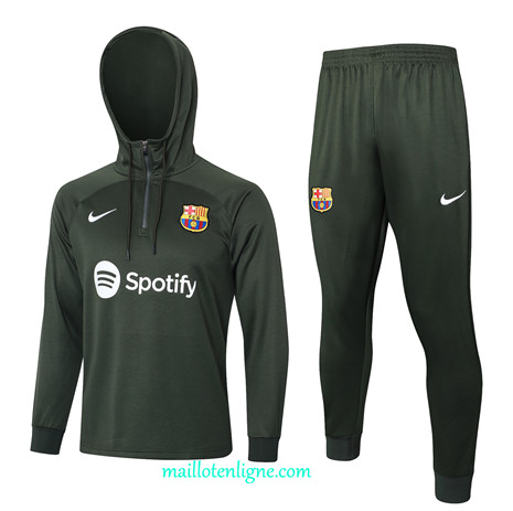 Thai Maillot Ensemble Barcelone Survetement à capuche vert foncé 2024 2025 ligne 4798