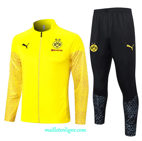 Thai Maillot Ensemble Borussia Dortmund Veste Survetement jaune 2024 2025 ligne 4813