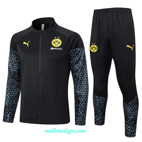 Thai Maillot Ensemble Borussia Dortmund Veste Survetement noir 2024 2025 ligne 4814