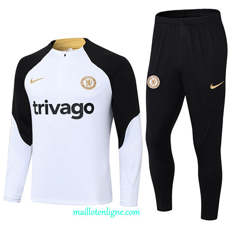 Thai Maillot Ensemble Chelsea Survetement Blanc 2024 2025 ligne 4827