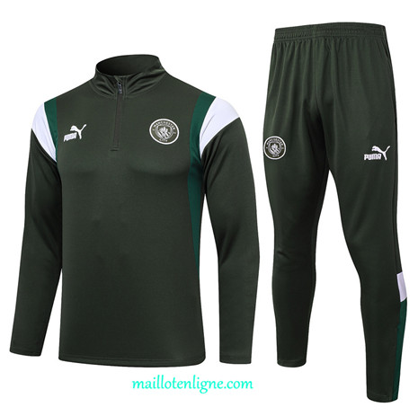 Thai Maillot Ensemble Manchester City Survetement vert foncé 2024 2025 ligne 4843