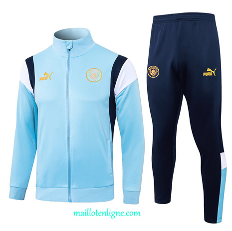 Thai Maillot Ensemble Manchester City Veste Survetement bleu clair 2024 2025 ligne 4846