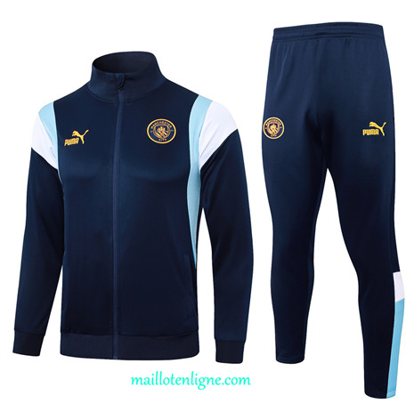 Thai Maillot Ensemble Manchester City Veste Survetement bleu royal 2024 2025 ligne 4847