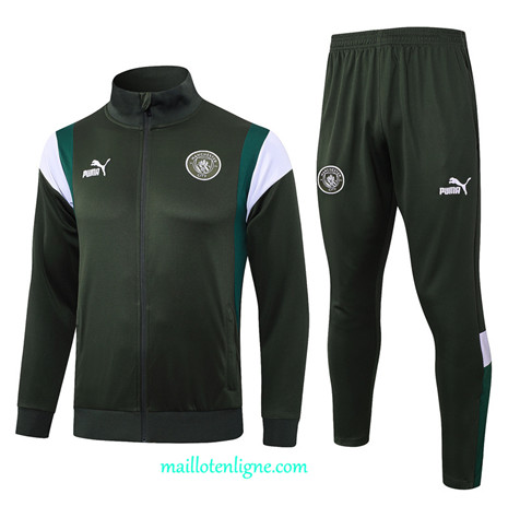 Thai Maillot Ensemble Manchester City Veste Survetement vert foncé 2024 2025 ligne 4848