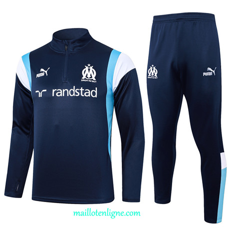 Thai Maillot Ensemble Marseille Survetement bleu royal 2024 2025 ligne 4854